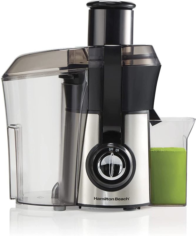 Photo 1 of Hamilton Beach Juicer Machine, Big Mouth Large 3” Feedchute, Easy to Clean, Centrifugal, BPA Free, 800W Motor, Silver
