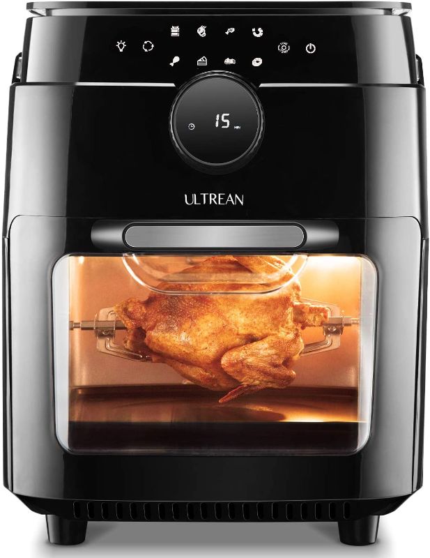 Photo 1 of Ultrean Air Fryer, 12.5 Quart Air Fryer Oven, Toaster Oven with Rotisserie,Bake,Dehydrator,Auto Shutoff and 8 Touch Screen Preset, 8 Accessories & 50 Recipes
