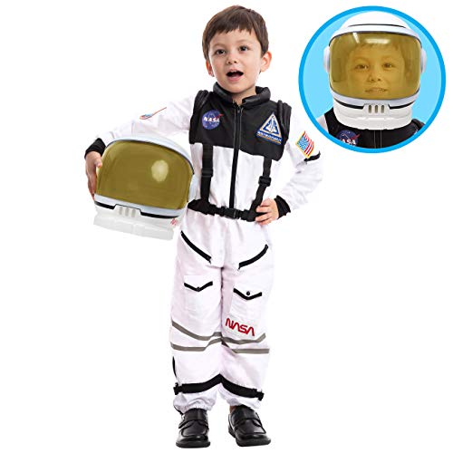 Photo 1 of Astronaut NASA Pilot Costume with Movable Visor Helmet for Kids Medium (8-10yr)
