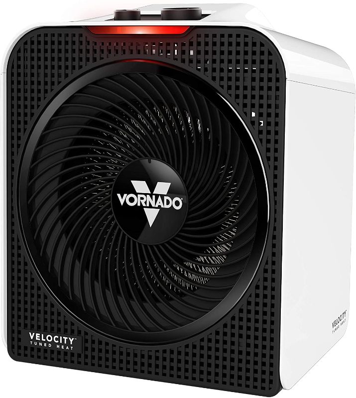 Photo 1 of Vornado Velocity 3 Space Heater with 3 Heat Settings, Adjustable Thermostat, and Advanced Safety Features, White
