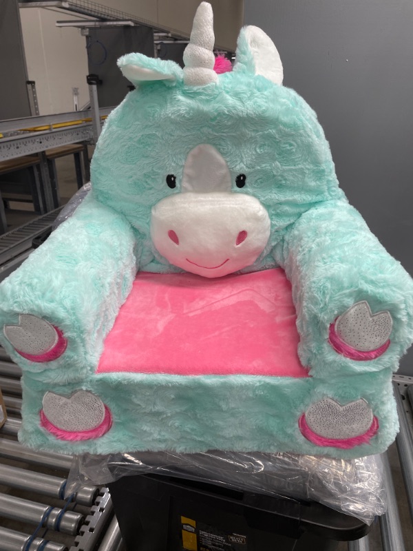 Photo 2 of Animal Adventure | Sweet Seats | Teal Unicorn Children's Plush Chair, Larger :14" x 19" x 20"
