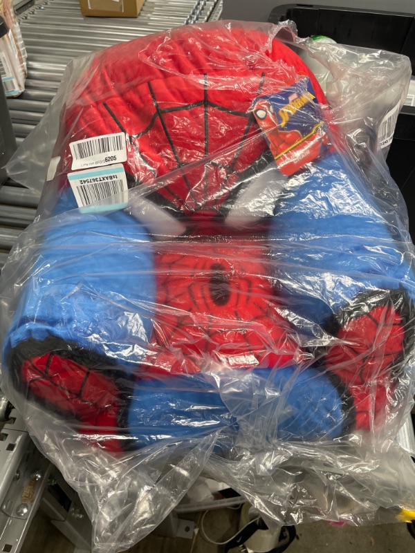 Photo 2 of Idea Nuova Marvel Spiderman Figural Bean Bag Chair with Sherpa Trim, Ages 3+, Red
