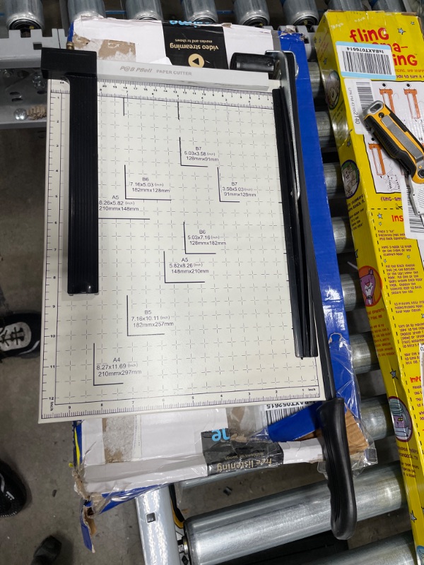 Photo 2 of P@B PBell A4 Paper Cutter, Trimmer Guillotine Cutting Length with Safety Blade Lock, 12-Sheet Capacity, Professional Guillotine Paper Slicer Cutter for Office Home School (Metal)
