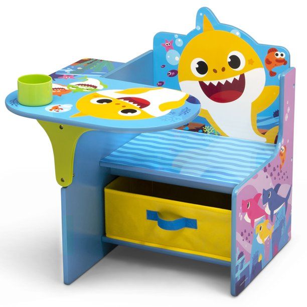 Photo 1 of **HARDWARE INCOMPLETE** DAMAGE TO CHAIR**
Baby Shark Chair Desk with Storage Bin - Ideal for Arts & Crafts, Snack Time, Homeschooling, Homework & More by Delta Children
