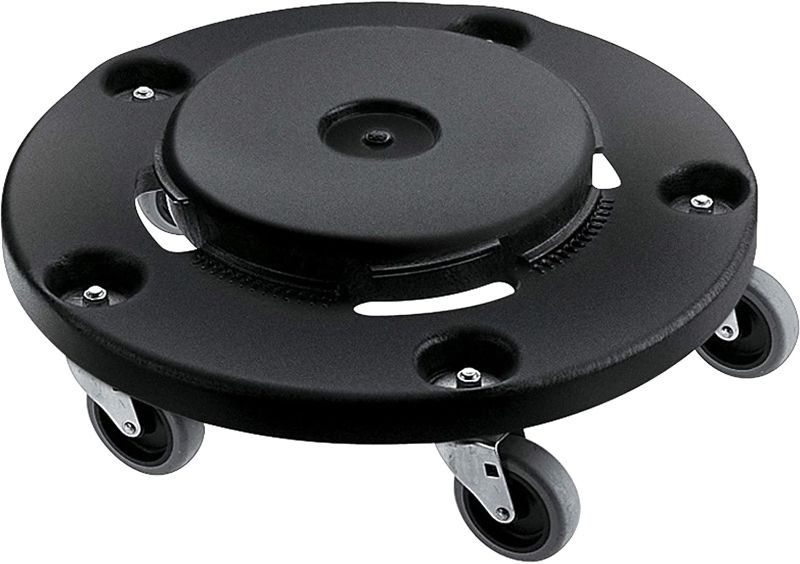 Photo 1 of **MISSING ONE WHEEL**
Rubbermaid Commercial Products Brute Trash Can Dolly with Wheels, Black, Transports 20, 32, 44 and 55G Brute Containers
