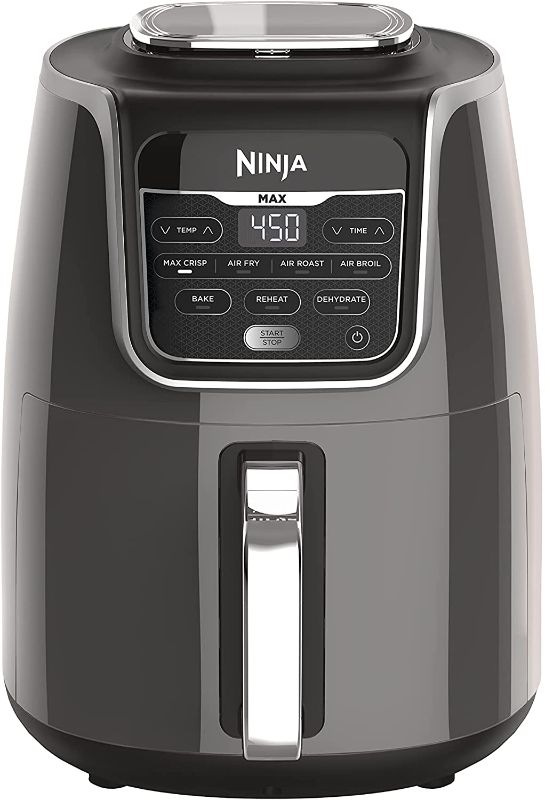 Photo 1 of **TURNS ON BUT TRAY IS STUCK**
Ninja AF161 Max XL Air Fryer that Cooks, Crisps, Roasts, Bakes, Reheats and Dehydrates, with 5.5 Quart Capacity, and a High Gloss Finish, Grey
