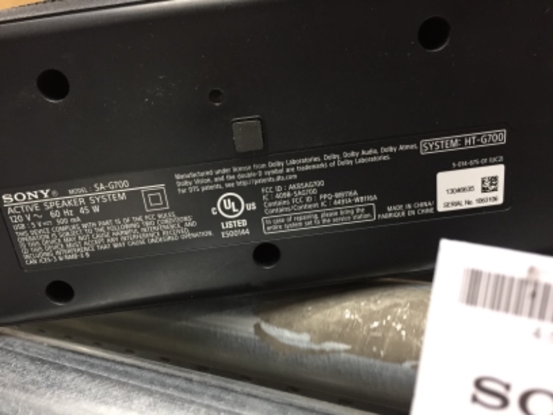 Photo 1 of Sony HT-G700: 3.1CH Dolby Atmos/DTS:X Soundbar with Bluetooth Technology
