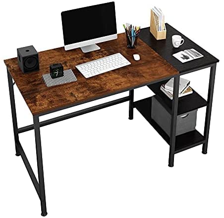 Photo 1 of JOISCOPE Home Office Computer Desk,Small Study Writing Desk with Wooden Storage Shelf,2-Tier Industrial Morden Laptop Table with Splice Board,47 inches(Vintage Oak Finish)
