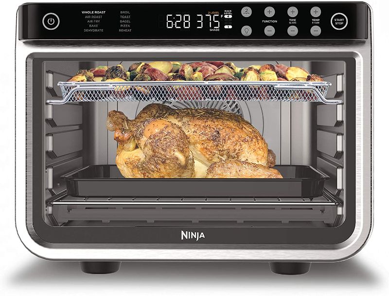 Photo 1 of **PARTS ONLY**
Ninja DT201 Foodi 10-in-1 XL Pro Air Fry Digital Countertop Convection Toaster Oven with Dehydrate and Reheat, 1800 Watts, Stainless Steel Finish
