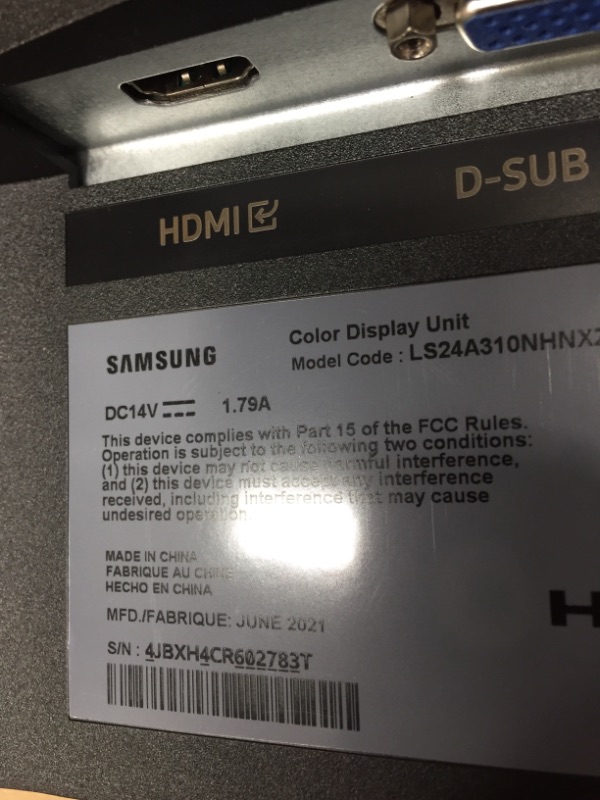 Photo 3 of SAMSUNG S31A Series 24-Inch FHD 1080p Computer Monitor, HDMI, VGA (D-Sub), VESA Compatible, Flicker Free Mode, Eye Saver Mode (LS24A310NHNXZA)
