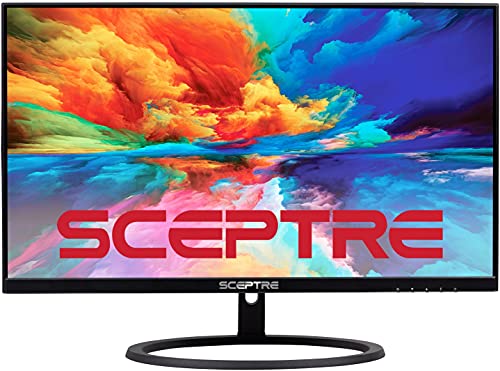 Photo 1 of Sceptre IPS 24-Inch QHD LED Business Monitor 2560x1440 1440p DisplayPort HDMI 75Hz 300 Lux Build-in Speakers 2021 Black (E248W-QPT)...***MISSING POWER CORD***/***MISSING REMOTE****  ***SCREEN FLICKERS***
