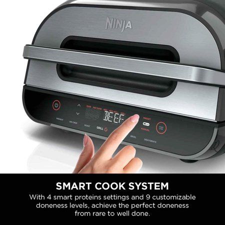 Photo 1 of Ninja Foodi Smart Xl 6-in-1 Indoor Grill with 4-Quart Air Fryer, Roast, Bake, Dehydrate, Broil, and Smart Cook System, FG551