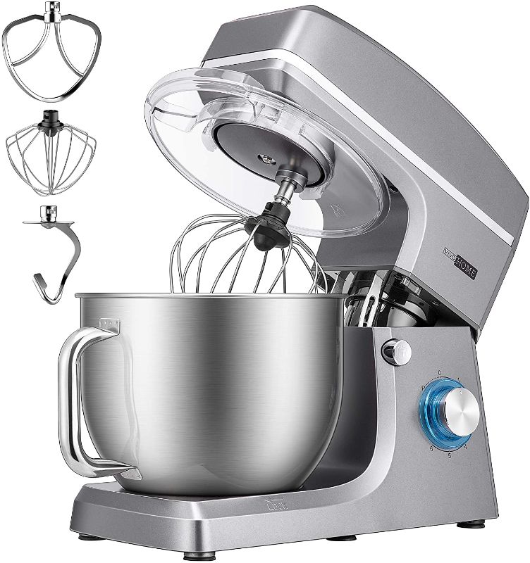 Photo 1 of VIVOHOME 7.5 Quart Stand Mixer, 660W 6-Speed Tilt-Head Kitchen Electric Food Mixer with Beater, Dough Hook and Wire Whip, Iron Gray