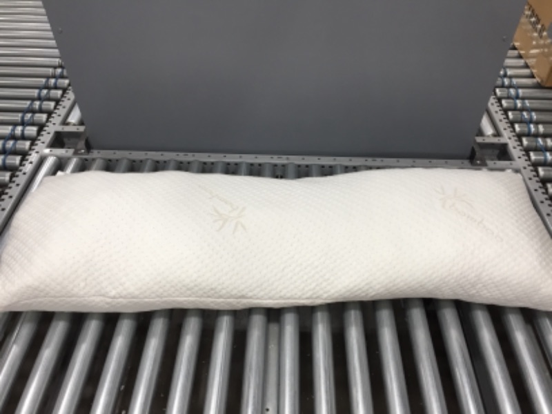 Photo 1 of Snuggle-Pedic Full Body Pillow for Adults - GreenGuard Gold Certified 20 x 54 Long Pillow w/ Shredded Memory Foam & Kool-Flow Pillow Cover, Made in The USA