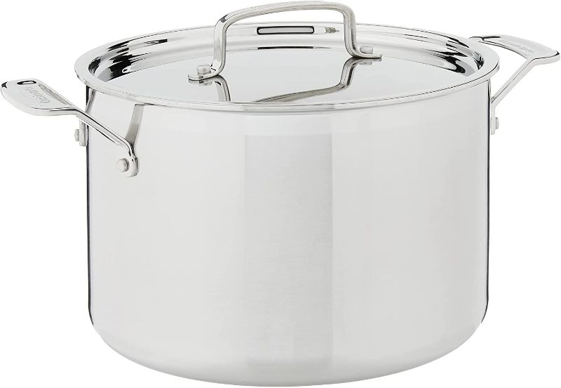 Photo 1 of **POT HAS STAINS FROM HEAVY USE**
Cuisinart MultiClad Pro Stainless 8-Quart Stockpot with Cover
