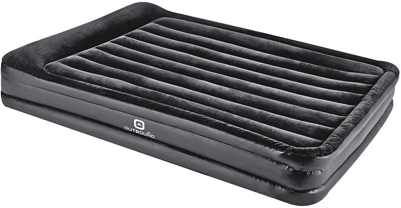 Photo 1 of **UNKNOWN BRAND**
 Queen Air Mattress with Built-in Pillow | Inflatable Mattress Blow Up Bed | Portable Air-Bed for Camping | Queen | Black
