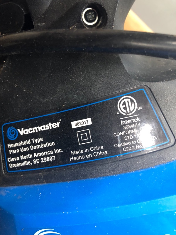 Photo 5 of Vacmaster VBV1210, 12-Gallon* 5 Peak HP** Wet/Dry Shop Vacuum with Detachable Blower, Blue