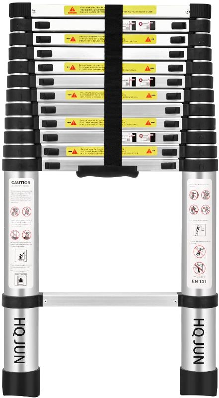 Photo 1 of (stock photo for reference only)
(12.5Ft/3.8M) Telescoping Ladders?EN131Standards Multi-Purpose Folding Aluminum Extension Ladder