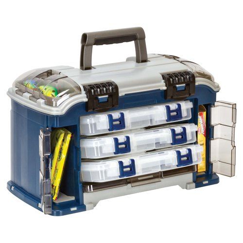 Photo 1 of Plano Synergy Fishing Angled Tackle Storage System 3600, Medium, Blue / Grey
