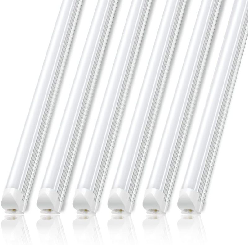 Photo 1 of 10 PACK 8FT LED Shop Lights, JESLED 8 Foot 72W LED Light Fixture, High Output 7200 Lumen, 6000K Cool White,Frosted Cover,Plug and Play, T8 LED Tube Light for Garage(10-Pack)
