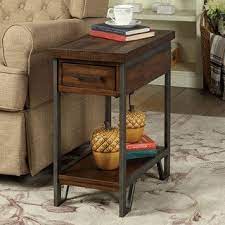 Photo 1 of Furniture of America Quif Rustic Oak 12-inch 1-shelf USB Charging Table
