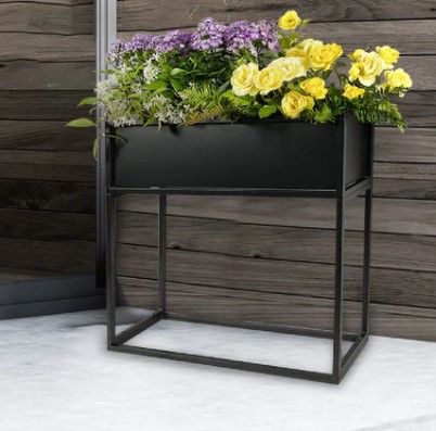 Photo 1 of 28” Industrial Style Metal Planter Box
