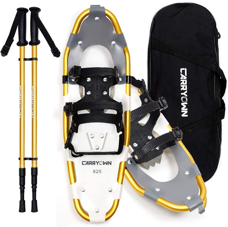 Photo 1 of Carryown Xtreme Light Weight Snowshoes Set for Adults Men Women Youth Kids, Aluminum Alloy Terrain Snow Shoes with Trekking Poles and Carrying Tote Bag, 21"