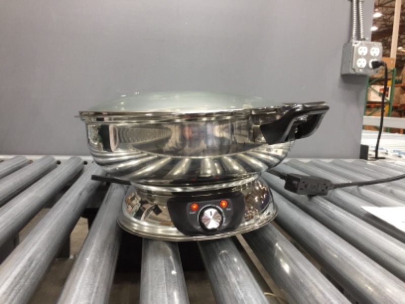 Photo 1 of 5-Qt Stainless Steel Electric Shabu Hot Pot with Lid ASP-610,