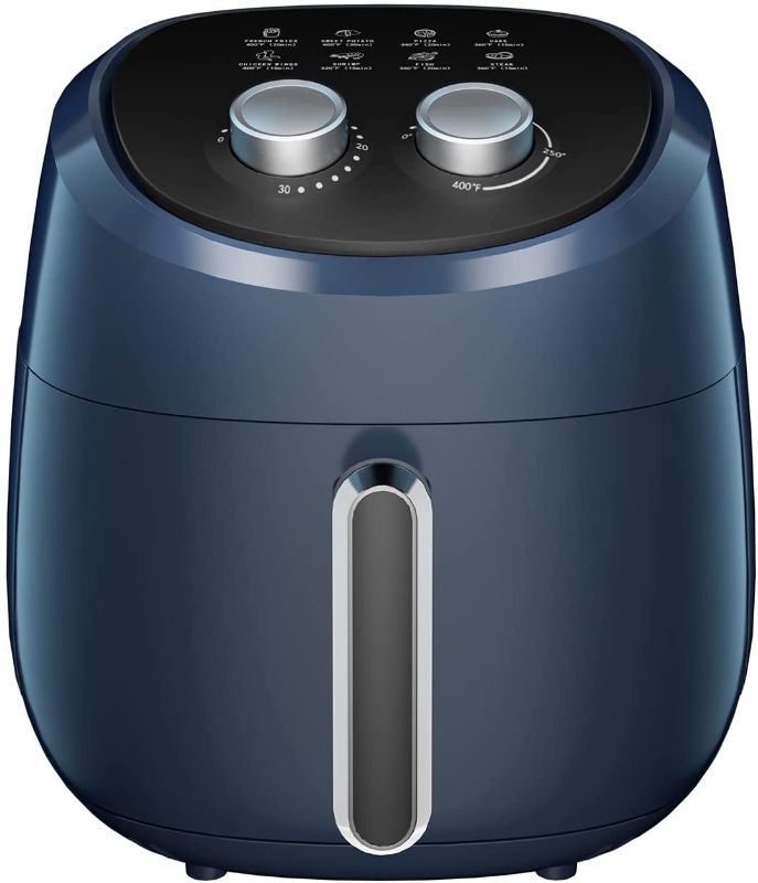 Photo 1 of Air Fryer 4.5 QT Airfryer 85% Oilless Hot Air Fryer Cooker Classic Timer and Temp Control Air Fryers with Nonstick Basket Dishwasher Safe Auto Shut-off Kitchen Gifts Navy Blue Air Fryer
