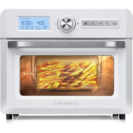 Photo 1 of USED: CROWNFUL 19 Quart Air Fryer Toaster Oven, Convection Roaster with Rotisserie & Dehydrator, 10-in-1 Countertop Oven, Original Recipe and 8 Accessories
