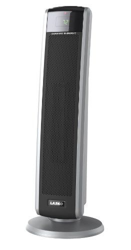 Photo 1 of Lasko 1500W Digital Ceramic Tower Space Heater with Remote, 5586, Black
