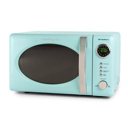 Photo 1 of Nostalgia RMO7AQ Retro 0.7 Cubic Foot 700-Watt Countertop Microwave Oven, Aqua
