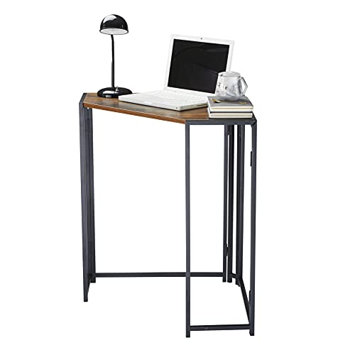 Photo 1 of Urban Shop Foldable Corner Desk, Wood/Black
