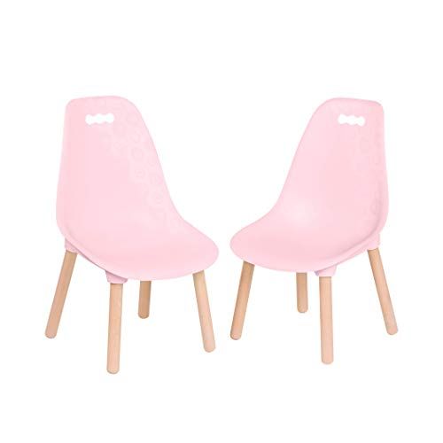 Photo 1 of B. Spaces by Battat Kids Chair Set – 2 Chairs – Pink – Trendy Furniture for Toddlers and Kids – Natural Wooden Legs – Kid Century Modern –
