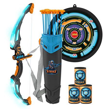 Photo 1 of JOYIN Bow and Arrow Archery Toy Set for Kids, Light up Archery Play Set with Luminous Bow, 9 Suction Cups Arrows, Targets, and Quiver
