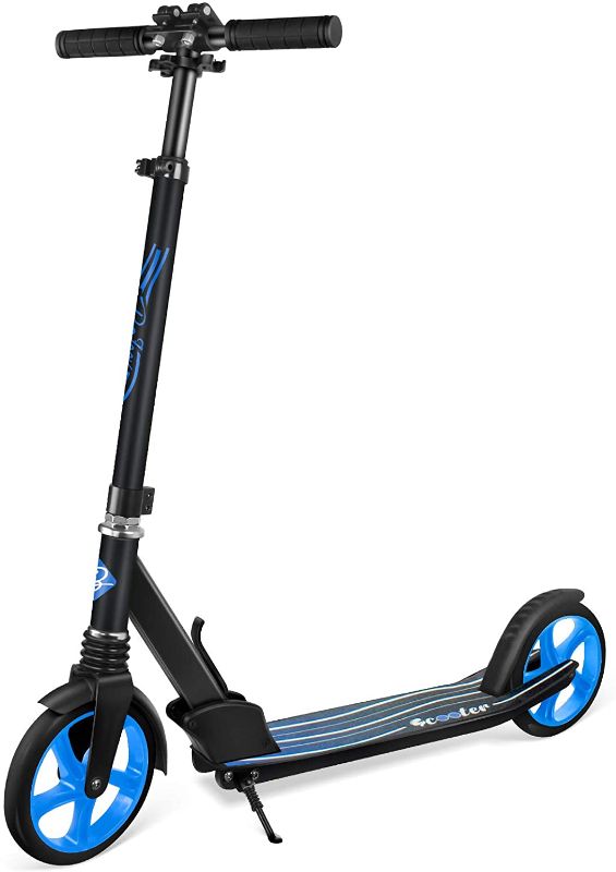 Photo 1 of Beleev V5 Scooters for Kids 8 Years and up, Foldable Kick Scooter 2 Wheel, Shock Absorption Mechanism, Large 200mm Wheels Sport Commuter Scooters with Carry Strap for Adults Teens
