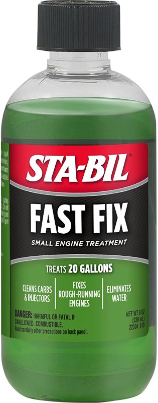 Photo 1 of *EXPIRES Oct 07 2022*
STA-BIL Fast Fix - Small Engine Treatment, Cleans Carburetors and Injectors, Fixes Rough Running Engines, Eliminates Water, Treats Up to 20 Gallons, 8oz (22304), 3 pk
