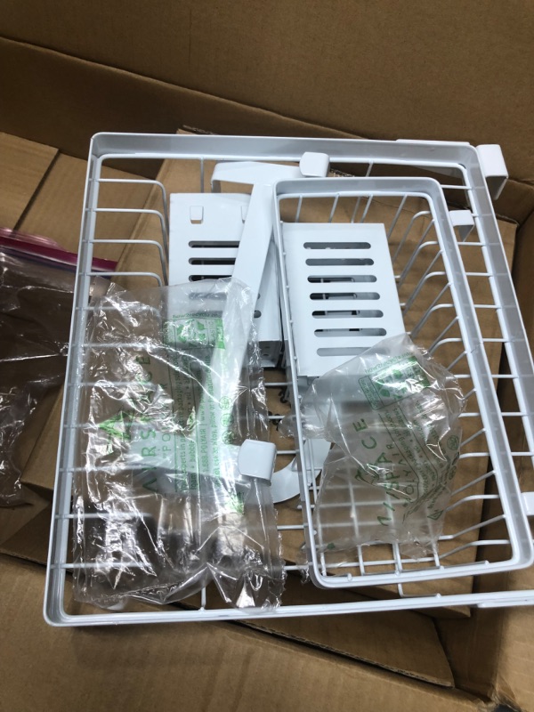 Photo 2 of *previously opened*
*MISSING manual*
PUSDON Over Sink (26"-37.5") Dish Drying Rack, Adjustable Large Dish Drainer for Storage Kitchen Counter Organization, 2 Tier Stainless Steel Over Sink Dish Rack Display, White
