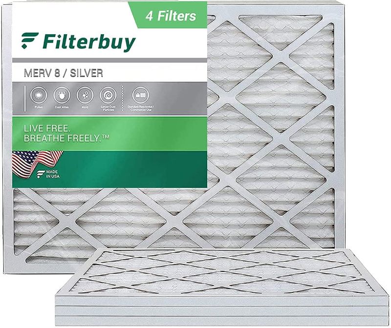 Photo 1 of *filters slightly bent*
Filterbuy 18x24x1 Air Filter MERV 8, Pleated HVAC AC Furnace Filters (4-Pack, Silver)
