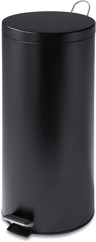 Photo 1 of *SEE last pictures for damage*
Honey-Can-Do TRS-02111 Round Stainless Steel Step Trash Can with Liner, Black, 30-Liter Per 8-Gallon
