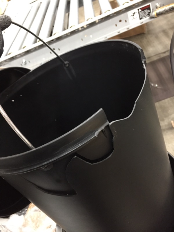 Photo 4 of *SEE last pictures for damage*
Honey-Can-Do TRS-02111 Round Stainless Steel Step Trash Can with Liner, Black, 30-Liter Per 8-Gallon
