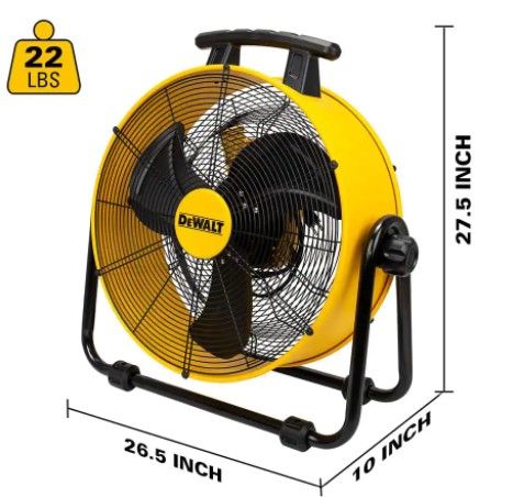 Photo 1 of *SEE last picture for damage*
DEWALT 20 in. 3-Speed Heavy-Duty Drum Fan with 6 ft. Power Cord