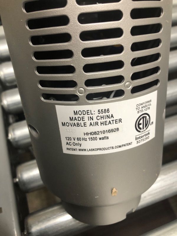 Photo 5 of *USED*
*MISSING manual and hardware*
Lasko 5586 Digital Ceramic Tower Heater with Remote, Dark Grey
