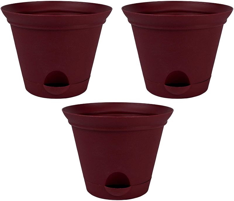 Photo 1 of *USED*
3 Pack 11.5-in. Salsa Red Plastic Self Watering Flower Pot or Garden Planter
