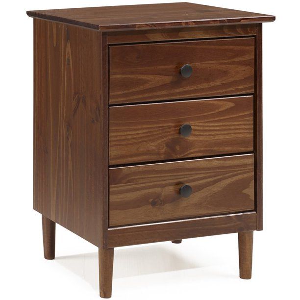 Photo 1 of *NOT exact stock picture, use for reference* 
 3 Drawer Solid Wood Nightstand, 18" x 15" x 12" (without legs)