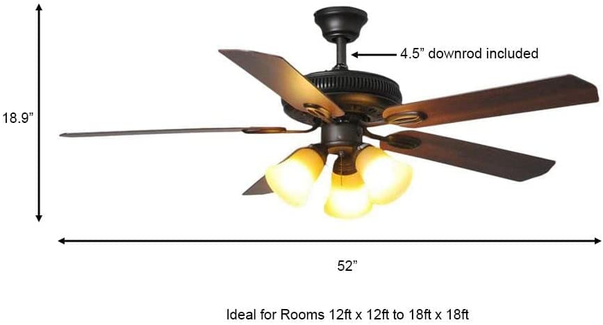 Photo 1 of *USED*
*MISSING hardware, manual and light bulbs*
Hampton Bay AG524-ORB Glendale 52" Oil-Rubbed Bronze Ceiling Fan
