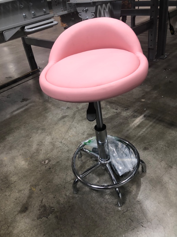 Photo 2 of *USED*
PU Leather Round Rolling Height Adjustable Lab Stool with Footrest, Pink, 25'' H x 17.32'' W x 17.3'' D
