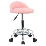 Photo 1 of *USED*
PU Leather Round Rolling Height Adjustable Lab Stool with Footrest, Pink, 25'' H x 17.32'' W x 17.3'' D
