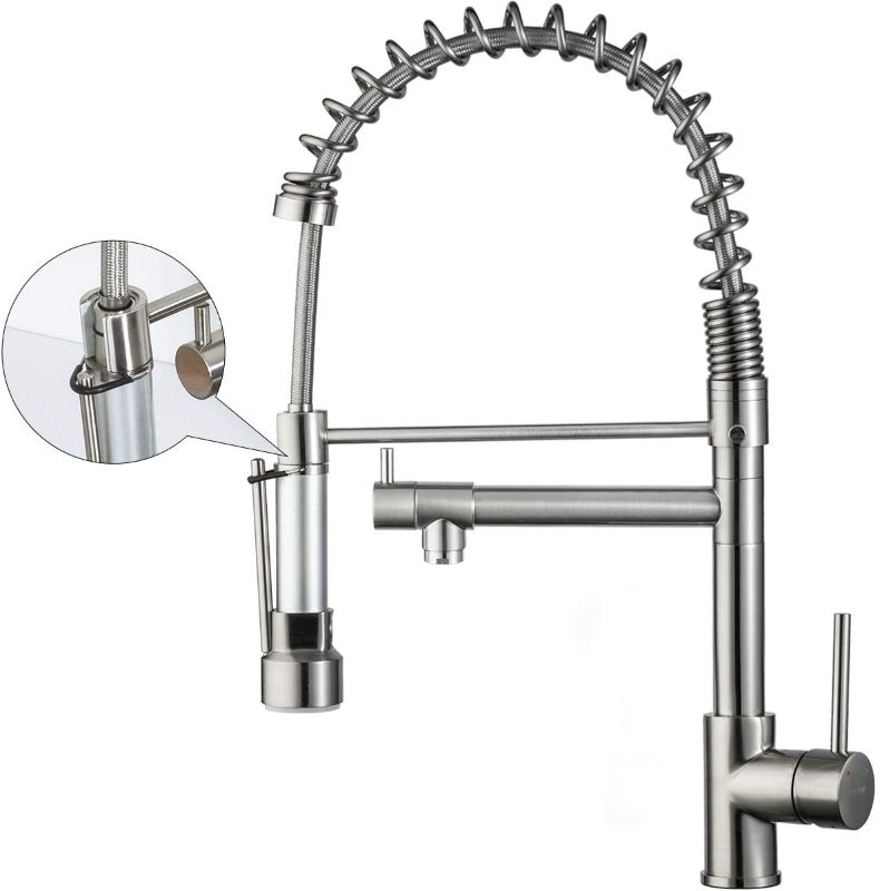 Photo 1 of *USED*
GAPPO Kitchen Faucet with Pull Down Sprayer Contemporary Single Handle Kitchen Sink Faucet, Solid Brass, Brushed Nickel
