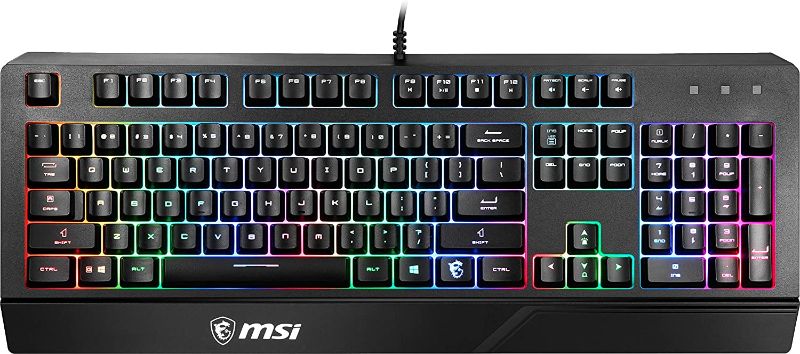 Photo 1 of MSI Gaming Backlit RGB Dedicated Hotkeys Anti-Ghosting Water Resistant Gaming Keyboard (Vigor GK20 US)
